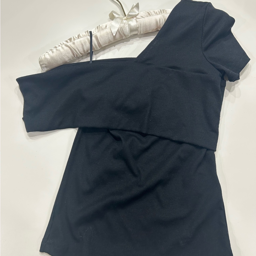 ROMWE Black Off-Shoulder Top